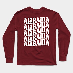 Alabama - Bama Groovy White Wave Long Sleeve T-Shirt